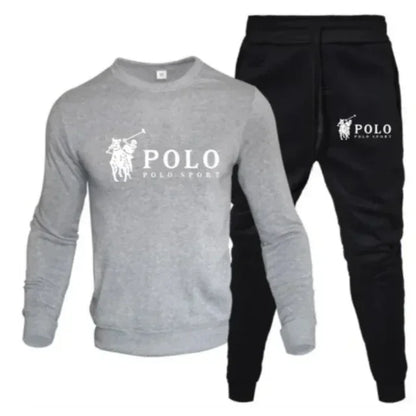 Men's autumn and winter sets of round-neck sweatshirts and jogging pants autumn and winter fashion outdoor fitness and casual Beauty World Shop