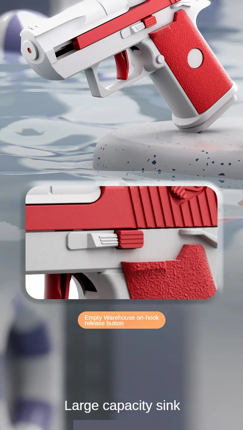 Hot Mini Desert Eagle Mechanical Continuous Firing Water Gun Small Pistol Summer Outdoor Beach Poor Toy Shoot Water Gun for Kids Beauty World Shop