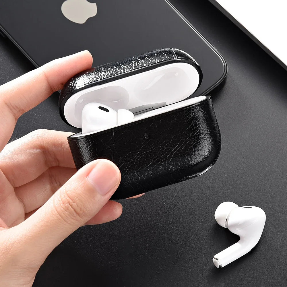 For Airpods Pro 3 4 Case Leather Business Earphone Cases Headset Shell Headphone Cover For AirPod 3 2 1 Pro 2nd Generation USB C