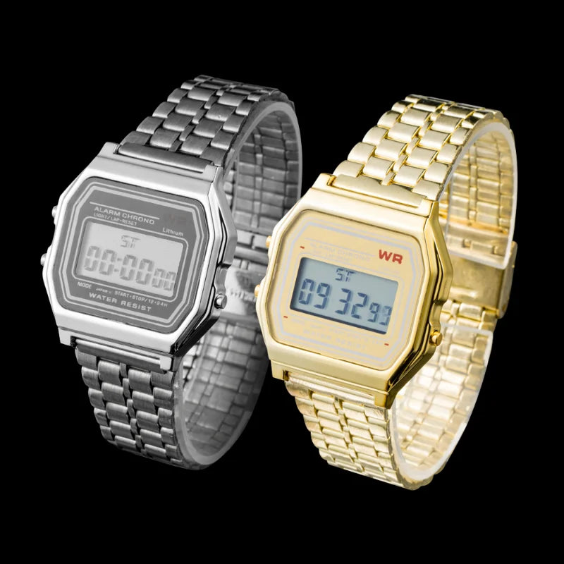 F91W Non-Waterproof Steel Band Watch For Women, Men, Business Clock, Multi-Functional LED Digital Sports Watch, Electronic Clock Beauty World Shop