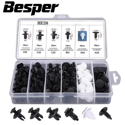 Auto Fastener Clip Mixed Car Body Push Retainer Pin Rivet Bumper Door Trim Panel Fastener Kit Car Clips Box or Bag packaging Beauty World Shop