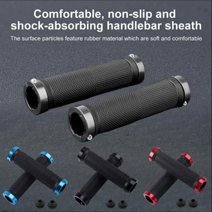 Bicycle Rubber Grips Alloy Lock Non-Slip Rubber Bicycle Handlebar Grips Double Aluminum Lock on Locking Bicycle Handlebar Grips Beauty World Shop