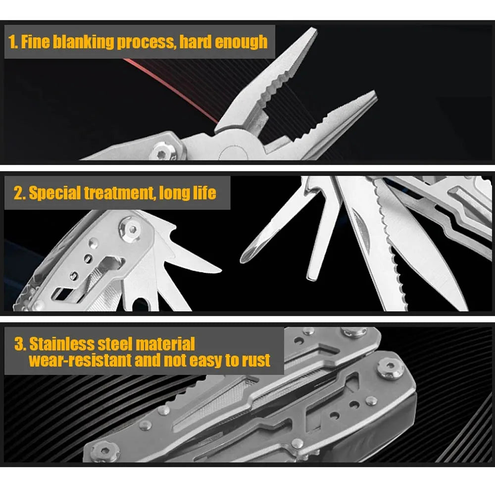 Folding Multi-tool Pocket Knife Pliers Mini Portable Fold Outdoor Hunting Survival Rescue Tactical Multipurpose Repair Tool Beauty World Shop