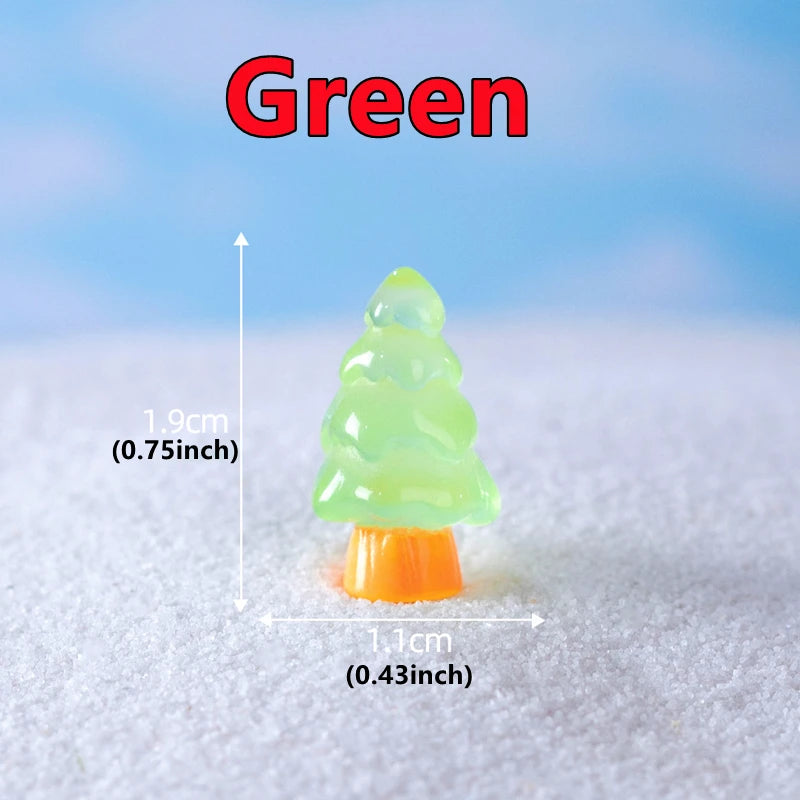 Luminous Figurine Miniature Cute Noctilucent Christmas Tree Micro Landscape Ornaments for Home Decorations Tabletop Beauty World Shop