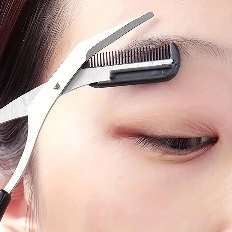 Stainless Steel Eyebrow Trimming Scissors With Comb, Safe Eyebrow Trimming Makeup Tool, Precise Creation Of Perfect Eyebrow Shap Beauty World Shop