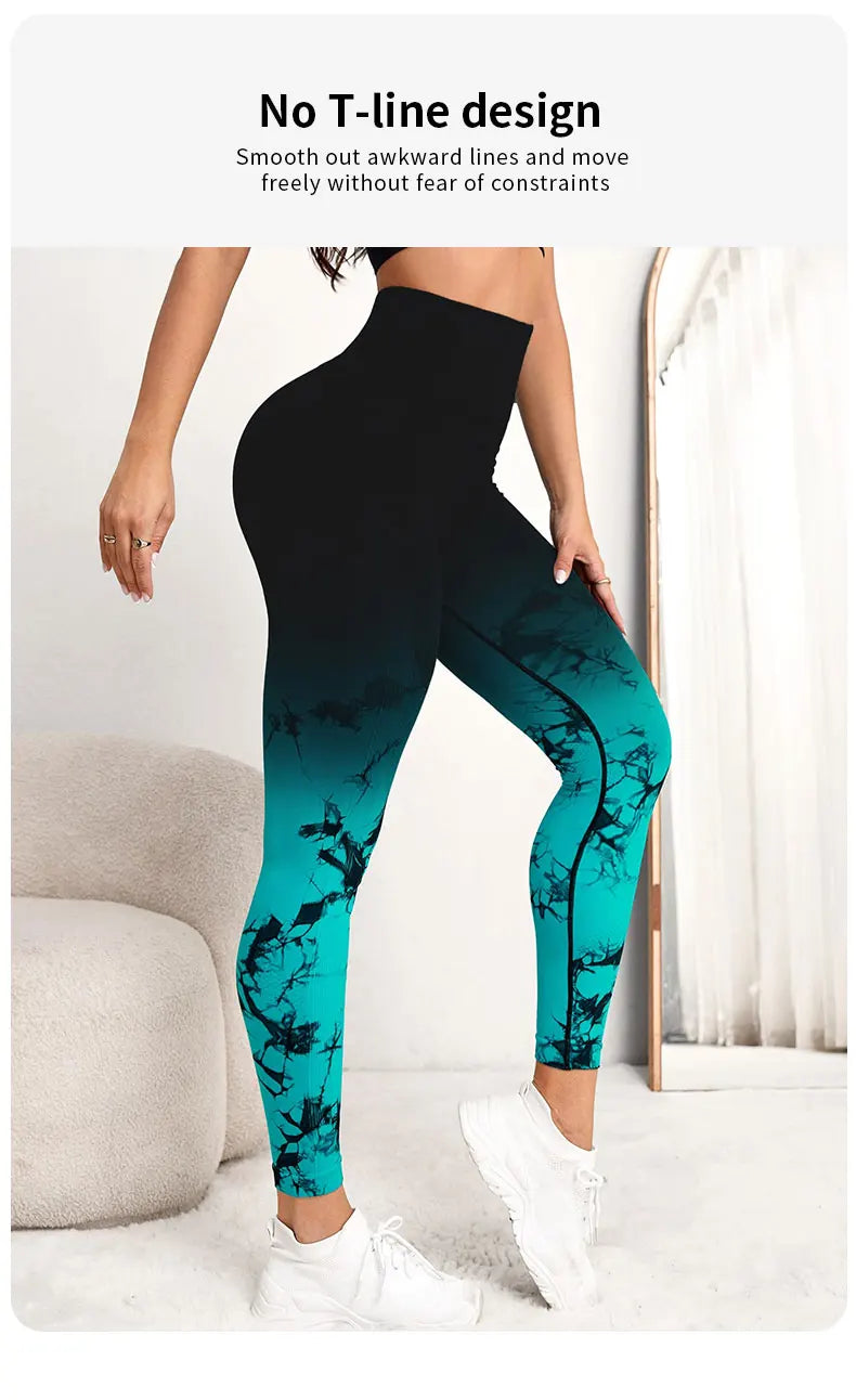 Yoga Pants Women Seamless Leggings Push Up Sports Fitness Joggings High Waist Gym Workout Scrunch Tie Dye Running Leggings Beauty World Shop