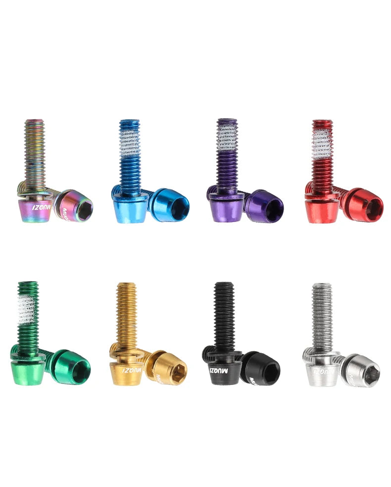 MUQZI 6pcs Stem Bolts M5x17mm Bicycle Handlebar Stem Screw With Washer MTB Road Bike Stem Riser Screw Beauty World Shop