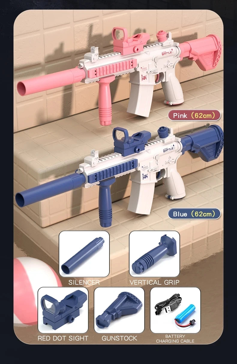M416 Water Gun Electric Pistol Shooting Toy Full Automatic Summer Shoot Beach Outdoor Fun Toy For Children Boys Girl Adults Gift Beauty World Shop