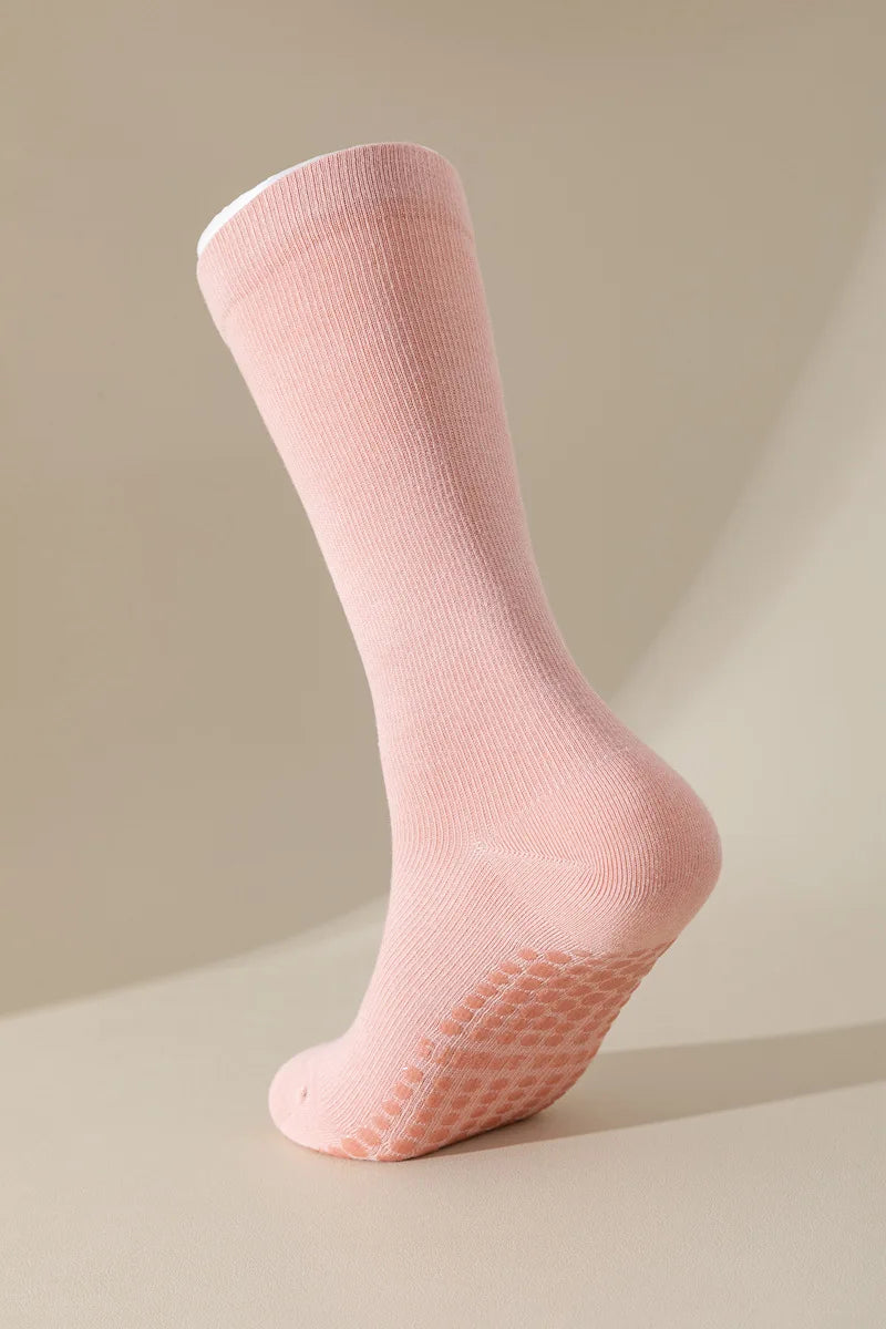 Professional Yoga Socks Women Silicone Non-slip Solid Color Pilates Socks Cotton Breathable Floor Gym Fitness Dance Sports Socks Beauty World Shop