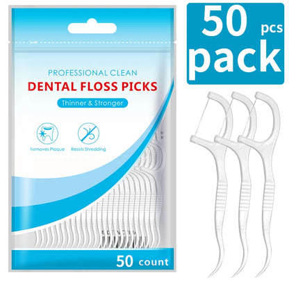 600/300/150/50pcs Ultra-Fine Toothpicks, Home Set, Portable and Disposable Care Floss- Deep Cleaning for Oral Care Beauty World Shop