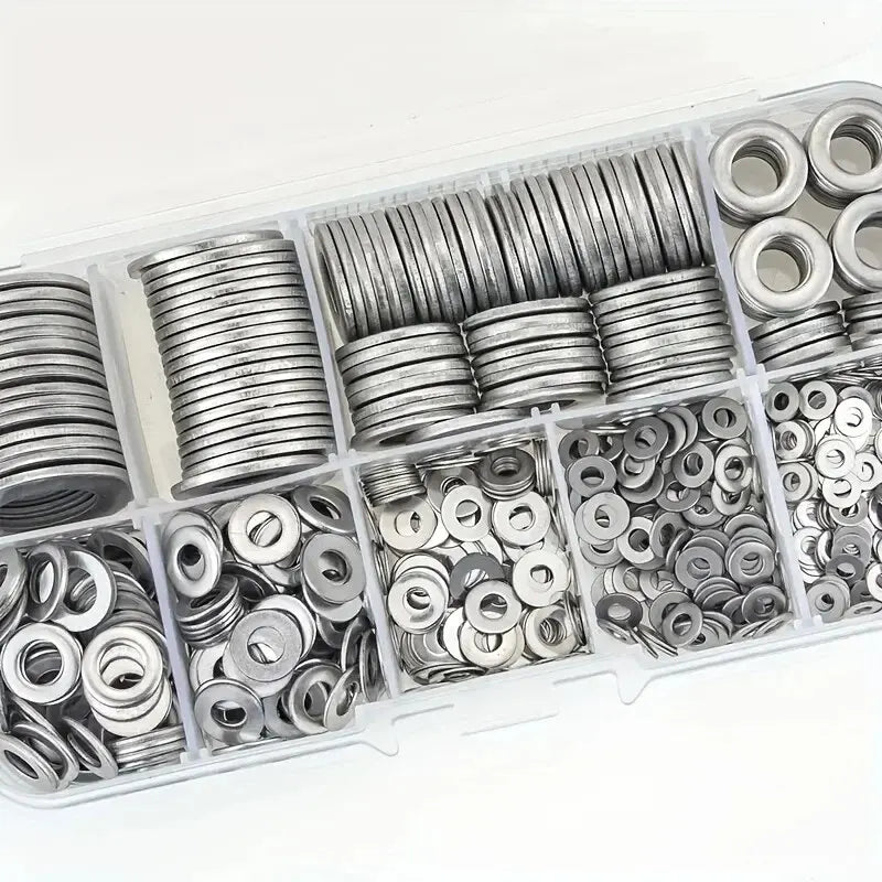360/580pcs 304 Stainless Steel Flat Washers Set, Perfect For Home Decor, Factory Repair, Kitchens, Shops & More Beauty World Shop