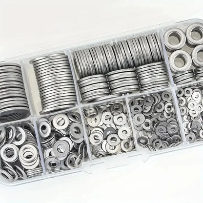 360/580pcs 304 Stainless Steel Flat Washers Set, Perfect For Home Decor, Factory Repair, Kitchens, Shops & More Beauty World Shop