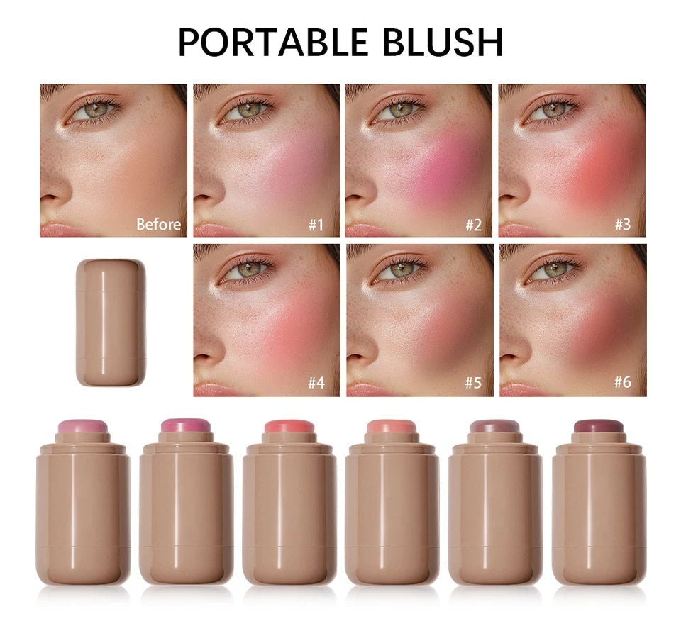 3-in-1Blush Stick Lasting Brightens Facial Cheek Stick Moisturizing Flash Lip Gloss Makeup Lip Gloss Face Rouge Beauty World Shop