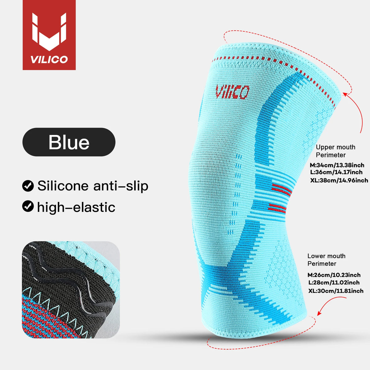 1 Pcs Compression Knee Support Sleeve Elastic Breathable Knee Pads Brace Springs Gym Sports Protector Basketball Volleyball Run Beauty World Shop