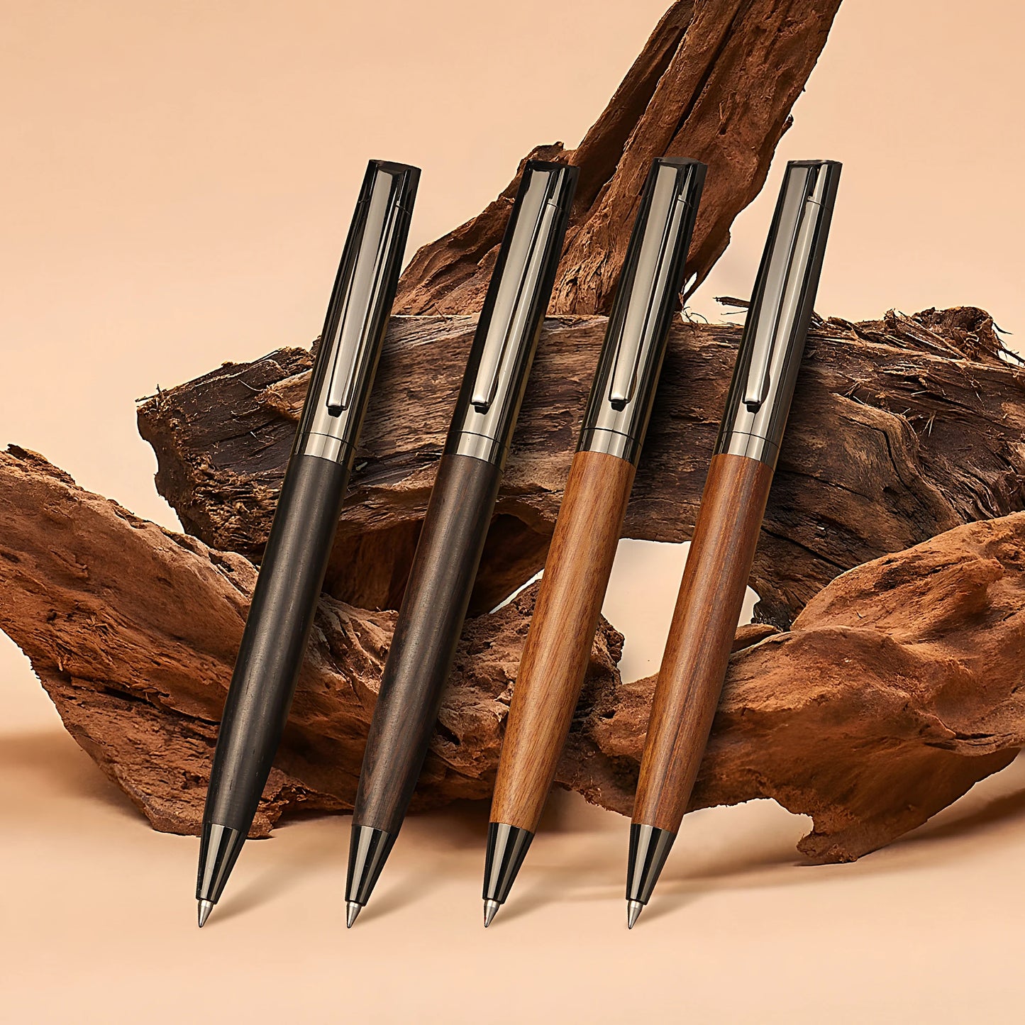 YUN CHUN 1 Set Premium Metal Ballpoint Pen with Wood Barrel for Smooth Writing and High-End Design-Black Ink-Office-With Case Beauty World Shop