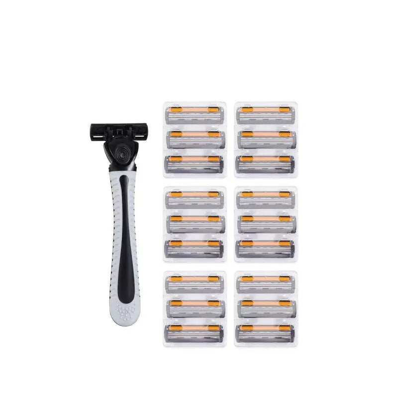 Shaver Brand New Design Men Razor Shaving Three Layer Shaver Reusable Razor Imported Blade Multi Tool Head Replace Beauty Fashion