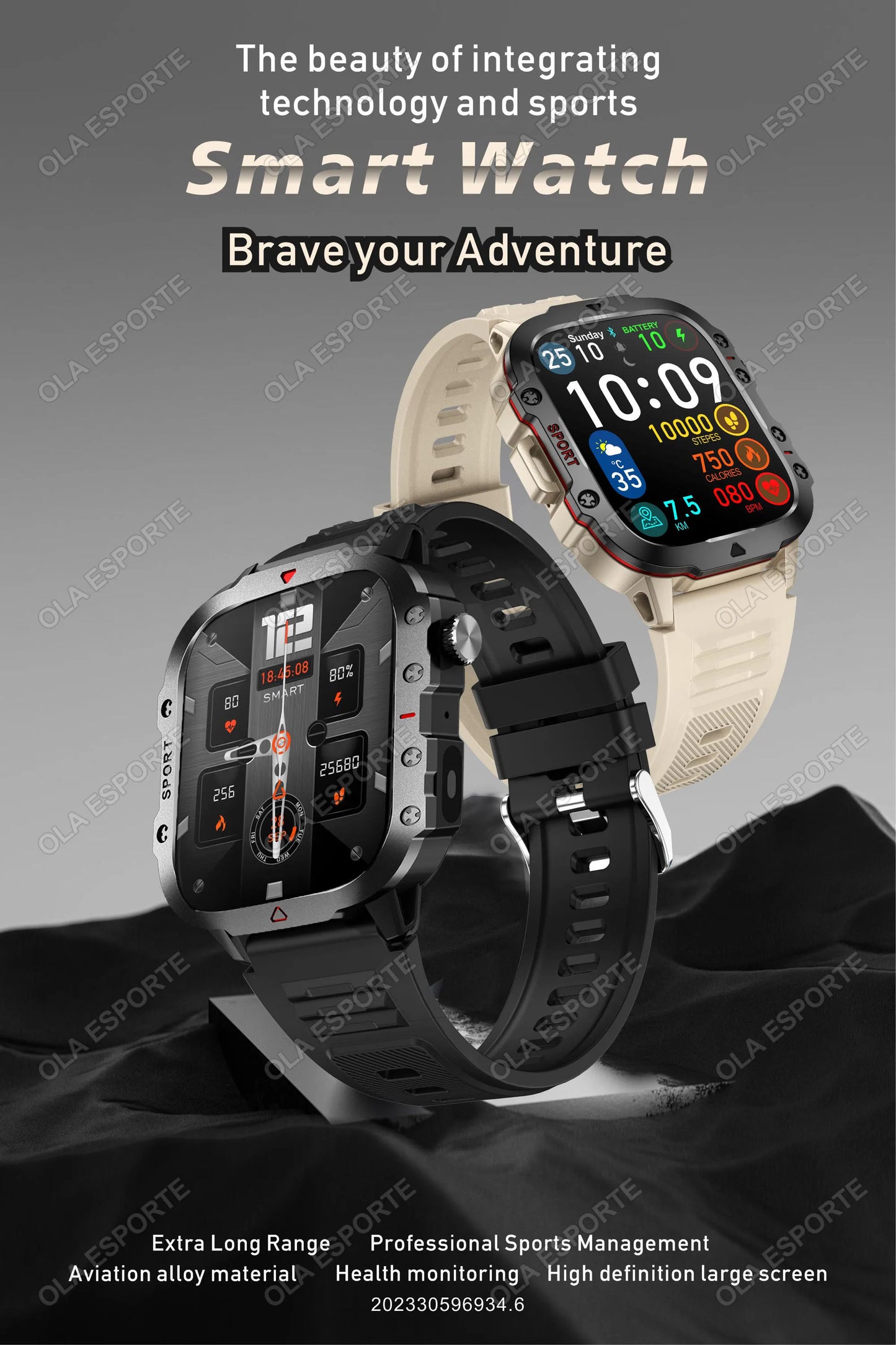 New Military GPS Smart Watch Men Flashlight Compass Waterproof Outdoor Sports Tracker Bluetooth Calls Smartwatch For Android IOS