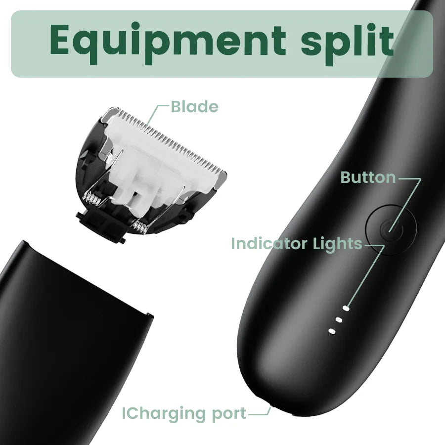 Men's Electric Groin & Body Shaver - Waterproof Dual Head Trimmer Kit w/ LED Light & Foil Blades Beauty World Shop