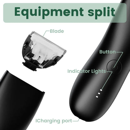 Men's Electric Groin & Body Shaver - Waterproof Dual Head Trimmer Kit w/ LED Light & Foil Blades Beauty World Shop