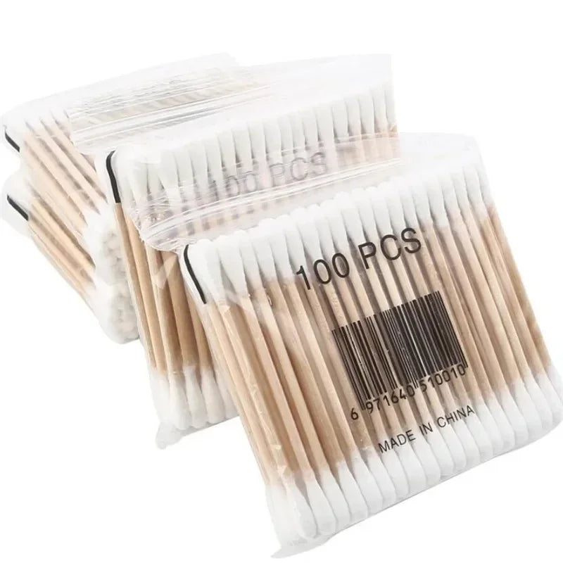 500pcs Double Head Cotton Swab Women Makeup Cotton Buds Tip for Wood Sticks Nose Ears Cleaning Health Care Tools Beauty Fashion