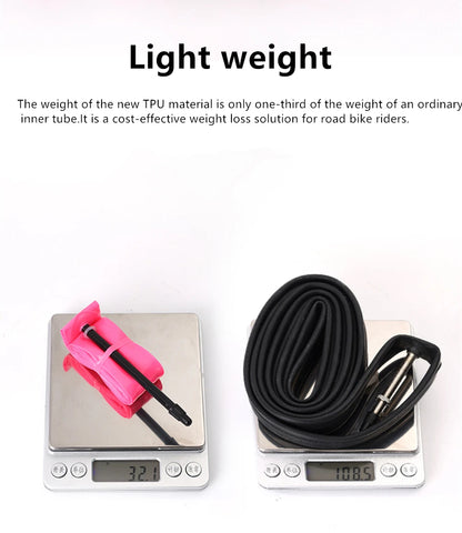 NPY 1Pcs Ultralight 28g Bike TPU Inner Tube 700X18 25 28 32 Road Bicycle TPU Material Tire 65mm Length French Valve Beauty World Shop