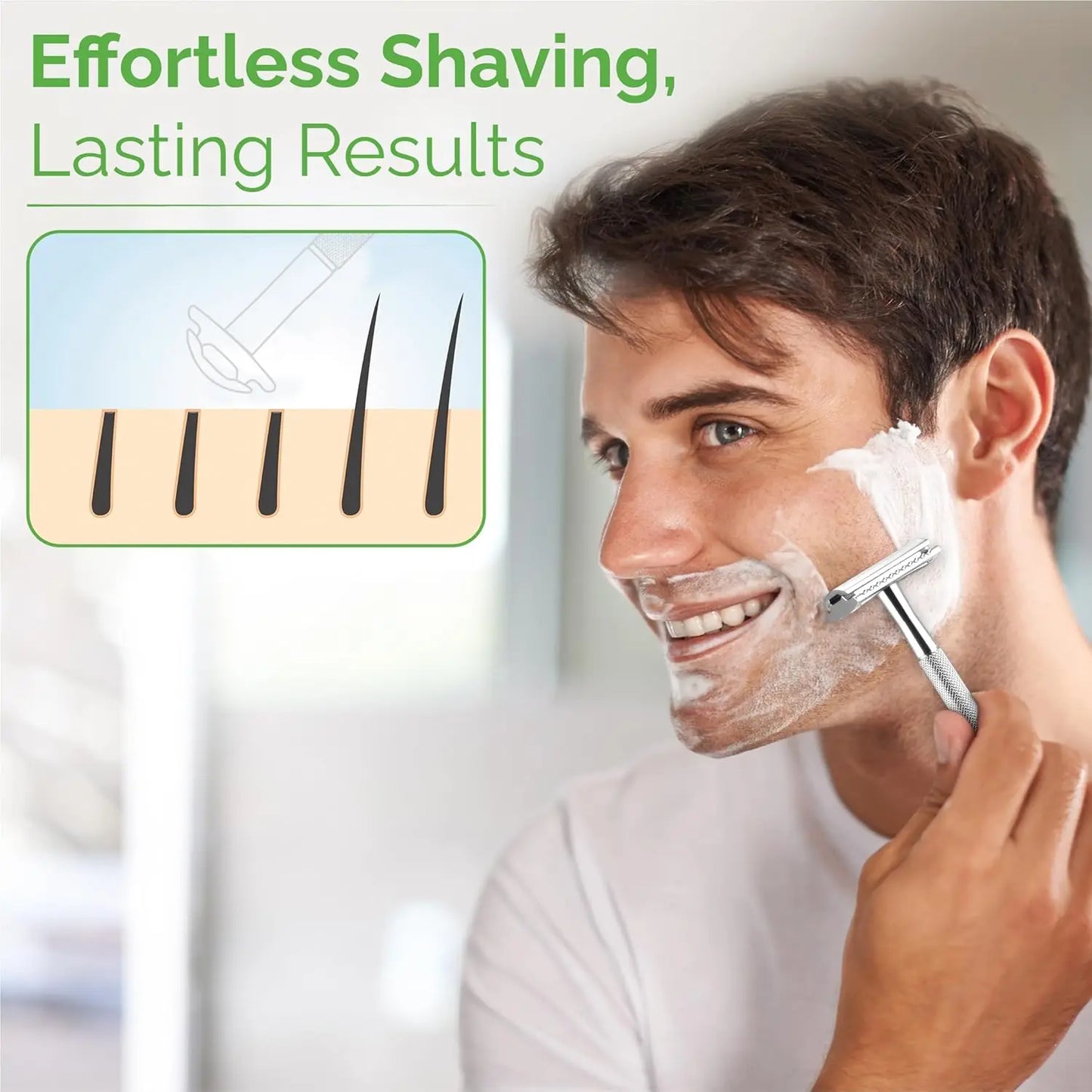 Double Edge Safety Razor for Men & Women, Metal Razor with 10 Platinum Coated Safety Razor Blades, Eco-Friendly Razor Beauty World Shop