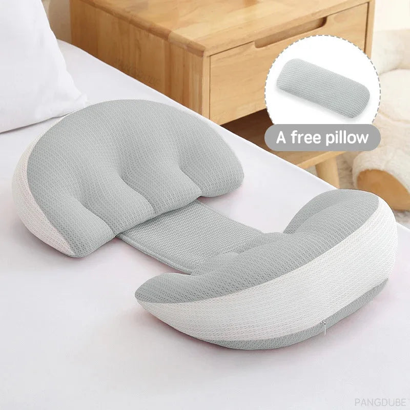 PANGDUBE Pregnancy Pillow with 1pc Free An Auxiliary Pillow Cotton Waist Support Pillow for Pregnant Women Sleeping Body Pillow Beauty World Shop