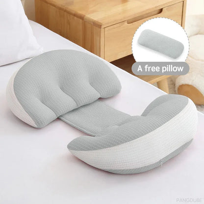 PANGDUBE Pregnancy Pillow with 1pc Free An Auxiliary Pillow Cotton Waist Support Pillow for Pregnant Women Sleeping Body Pillow Beauty World Shop