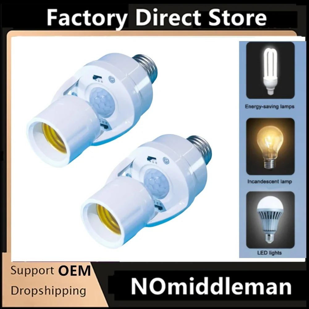 1/2/3PCS PIR Motion Sensor Lamp Holder E27 Smart Light Bulb Holder Adapter Auto On/Off Motion Light Socket For Porch Staircase Beauty Trend Shop