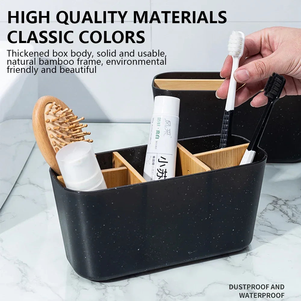 Bamboo Electric toothbrush Holder Razor Makeup Brush Storage Box Toothpaste Toothbrush Stand Bathroom accessories Beauty World Shop