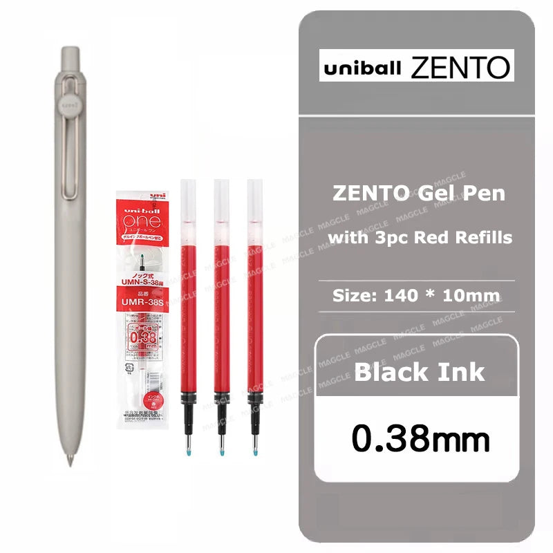 uniball ZENTO Standard 0.38/0.5mm Gel Pens,Water-Based Smooth Writing Roller Ball Pens Fit for a variety of occasions Stationery Beauty World Shop