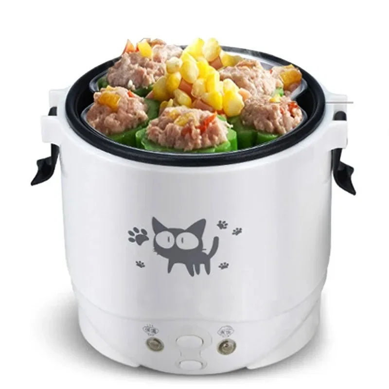 Electric Mini Rice Cooker Portable MultiCooker Household Rice Cookers 12V 24V 220V Pot Cooking Machine Pans For Car Truck Home Beauty World Shop