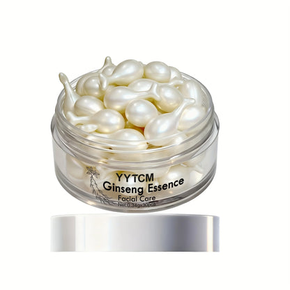 Ginseng Essence Capsules, Moisturizing and Firming Essence Serum, Contains Squalane, Niacinamide, Vitamin E, Retinol, Deep Hydration (0.34Gx30 Capsules)/Bottle-1 Bottle Beauty World Shop