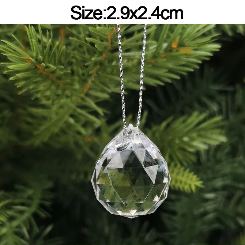 5pcs Christmas Home Decorations Crystal Acrylic Ornaments Snowflake Elk Xmas Tree Hanging Pendants Navidad 2025 New Year Gift Beauty World Shop