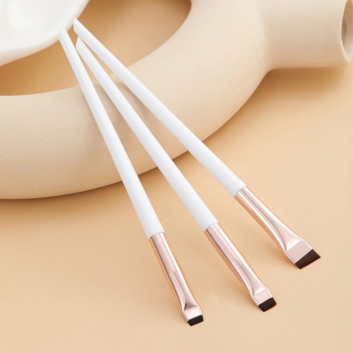 Ultra-Thin Eyebrow Brush Set -3Pcs Angled Precision Eyeliner MakeupBrushes, Synthetic Bristles Slanted Eyeshadow Eye Brow Tintin Beauty World Shop