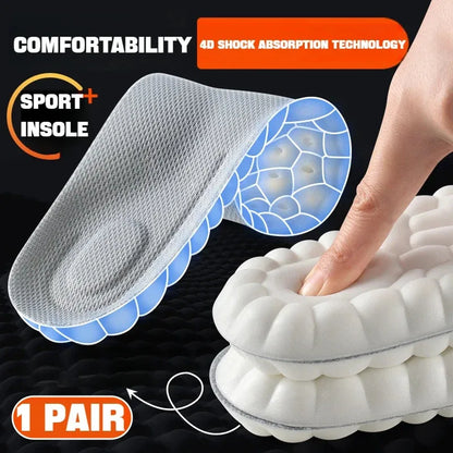 1Pair 4D Soft Shoes Insoles for Feet Plantar Fasciitis Insole Arch Support Orthopedic Inserts Sports Shock Absorption Shoe Pads Beauty Fashion