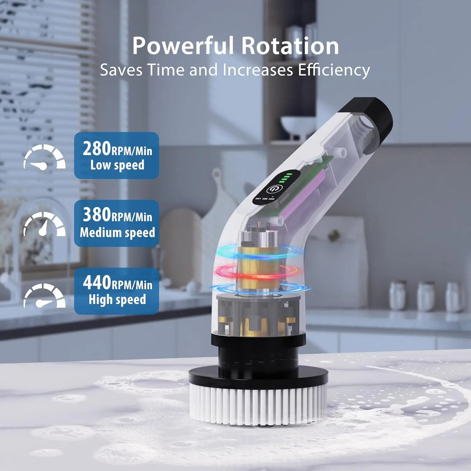 Cordless Spin Scrubber Electric Multipurpose Cleaning Brush for Kitchen Bathroom Toilet - Household Hair Brushes And Mops Beauty World Shop