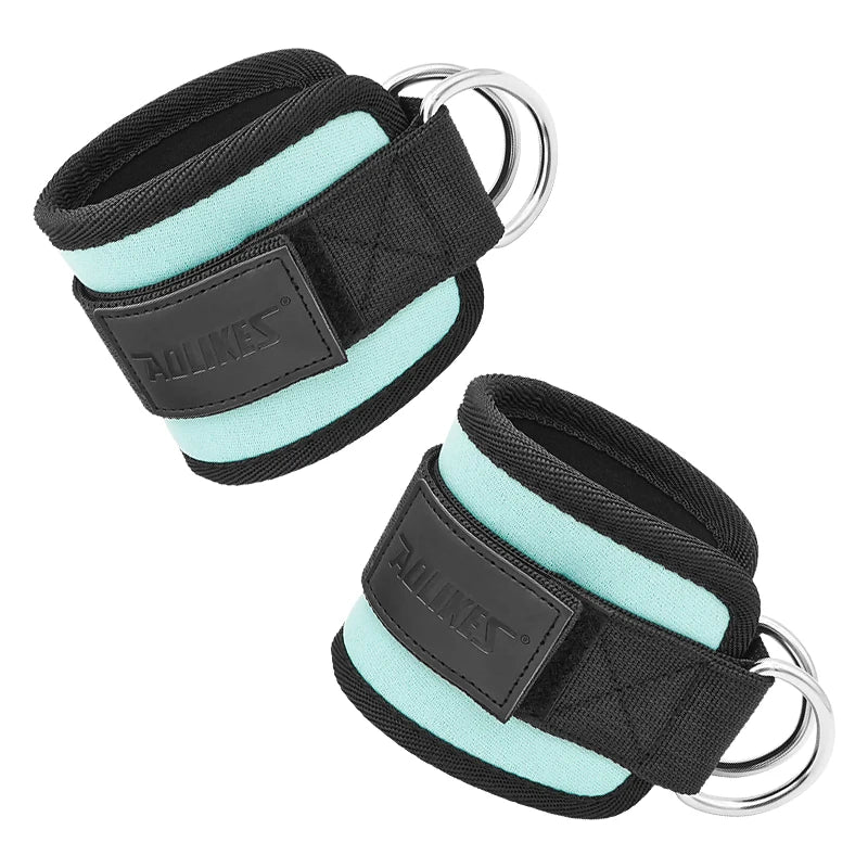 AOLIKES Adjustable Padded Ankle Wrist Cuffs Padded Straps D-Ring Glute Kickback for Cable Machine, Ideal for Glutes Exercises Beauty World Shop