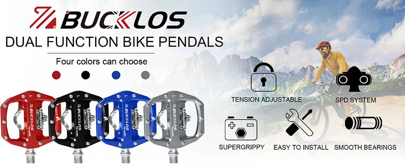 BUCKLOS Mountain Bike Pedals 3 Sealed Bearing PD-M680 Dual Clipless Flat & Lock Pedal Aluminum Cycling Pedals Fit Shimano SPD Beauty World Shop
