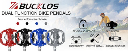 BUCKLOS Mountain Bike Pedals 3 Sealed Bearing PD-M680 Dual Clipless Flat & Lock Pedal Aluminum Cycling Pedals Fit Shimano SPD Beauty World Shop