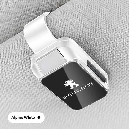 For Peugeot 208 3008 308 2008 207 107 508 Car Eyeglass Holder Glasses Storage Clip Sunglasses Holder with Sponge Protection Beauty World Shop