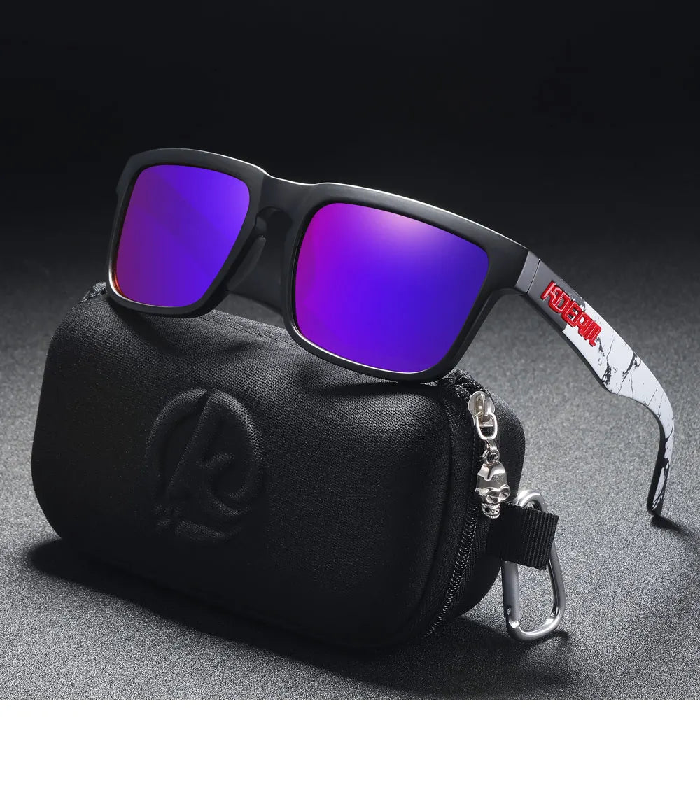 KDEAM Men's Polarized Sunglasses Square Casual Outdoors Sun Glasses Women Unisex Sunglass For Couple With Zipper Case Beauty World Shop