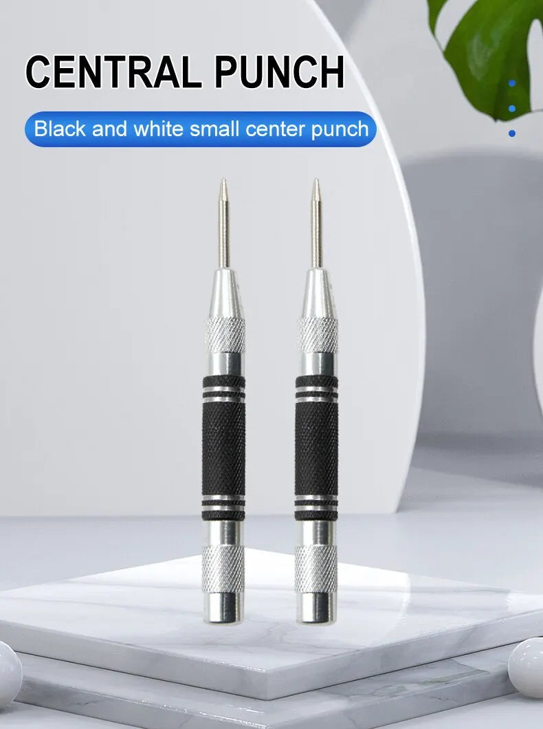 2pc Spring Type Automatic Center Punch Locator Glass Striker Window Breaker Punch Centering Punch Punch Tool Beauty World Shop