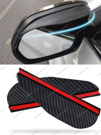 2PCS Carbon Fiber Rearview Mirror Rain Guards - Anti-Glare Sun Visor Cover for Clear Vision, Universal Car Mirror Accessories Beauty World Shop