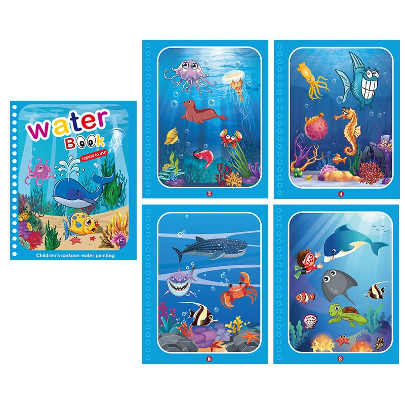 NEW Kids Magic Water Drawing Books Coloring Books Painting Toys for Kids Birthday Christmas New Year Gift for Boys and Girls Beauty Fashion