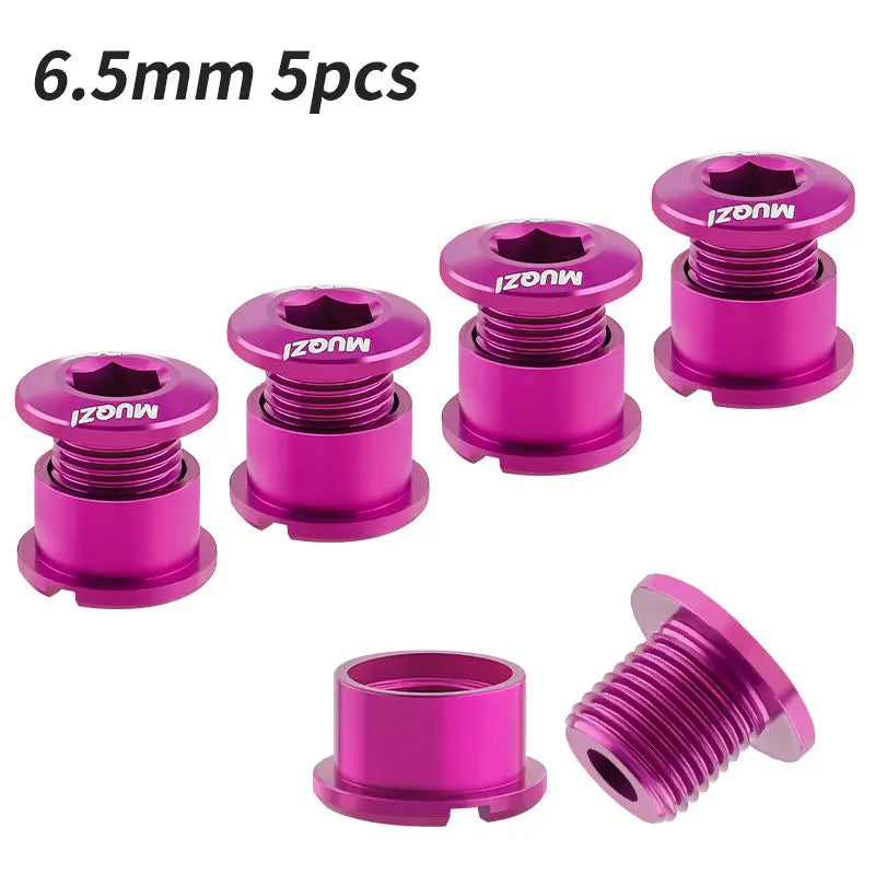 MUQZI 4/5PCS Chainring Bolts Single Double Chainring Screws Mountain Road MTB Bike Crank Bolts 6.5/8.5mm Beauty World Shop