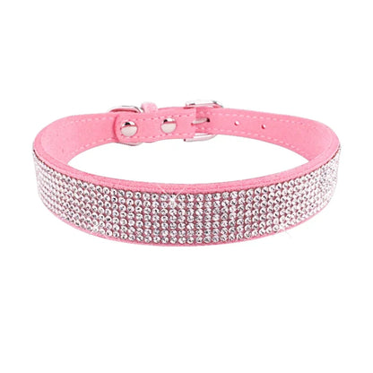 Dog Collar Crystal Glitter Rhinestone Pet Collars Zinc Alloy Buckle Collar For Small Medium Dogs Cats Chihuahua Pug Dog Collar Beauty World Shop