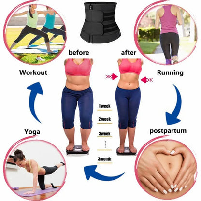 1pc Waist Trainer Slimming Body Shaper Fitness Belt Weight Loss Fat Burning Sport Girdle Sweat Trimmer Workout Cincher Shapewear Beauty World Shop