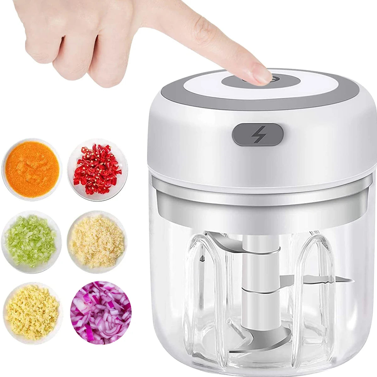 100ml/250ml Electric Mini Garlic Press Chopper - Rechargeable USB Masher with Powerful Lithium Battery, Easy Meat Grinder Beauty World Shop
