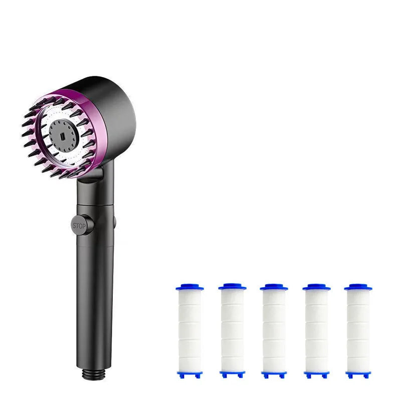 Shower head Shower Filter with Four Modes Bathroom Accessories Head Massage Shower Accessories Shower Knobs Home Furnishings Beauty World Shop
